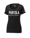 Nike Ladies Core Cotton Scoop Neck Tee NKBQ5236 - Portola Basketball (Shelf)