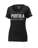 Nike Ladies Core Cotton Scoop Neck Tee NKBQ5236 - Portola Basketball (Shelf)