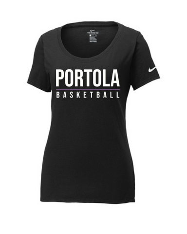 Nike Ladies Core Cotton Scoop Neck Tee NKBQ5236 - Portola Basketball (Shelf)