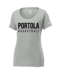 Nike Ladies Core Cotton Scoop Neck Tee NKBQ5236 - Portola Basketball (Shelf)