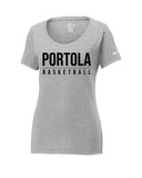 Nike Ladies Core Cotton Scoop Neck Tee NKBQ5236 - Portola Basketball (Shelf)