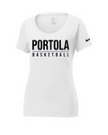 Nike Ladies Core Cotton Scoop Neck Tee NKBQ5236 - Portola Basketball (Shelf)