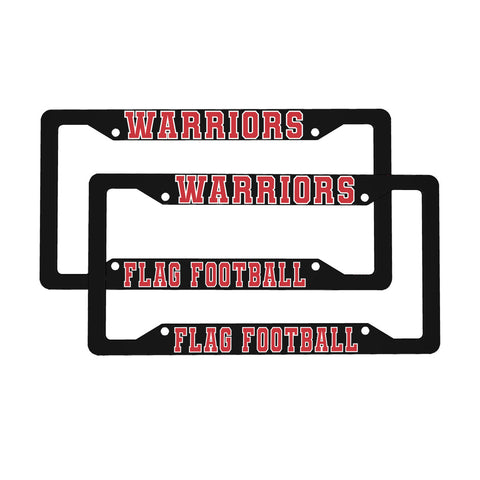 Aluminum License Plate Frames (1 Pair, Black) - Warriors FFB