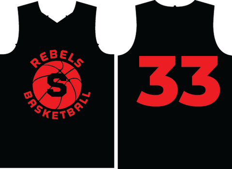 Reversible Basketball Jersey Tank PA7000R - Rebels Basketball (Black/White, Required)