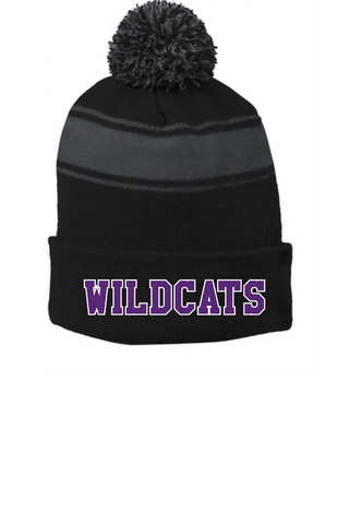Sport-Tek Stripe Pom Pom Beanie STC28 - Wildcats