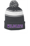 Sport-Tek Stripe Pom Pom Beanie STC28 - Wildcats