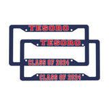 License Plate Frames (Aluminum, Navy) - Tesoro Class of 2024