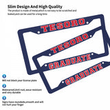 License Plate Frames (Aluminum, Navy) - Tesoro Graduate