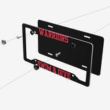 License Plate Frame (Aluminum, Black) - Warriors Swim & Dive (Red)