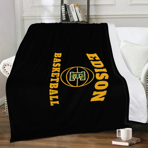 Micro Fleece Blanket (Black)  - Edison Basketball