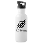 Stainless Steel Water Bottle with Straw - G Flag Football - white