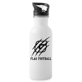 Stainless Steel Water Bottle with Straw - G Flag Football - white