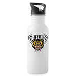 Stainless Steel Water Bottle with Straw - Grizzlies FFB - white