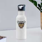 Stainless Steel Water Bottle with Straw - Grizzlies FFB - white