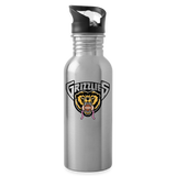 Stainless Steel Water Bottle with Straw - Grizzlies FFB - silver