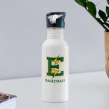 Stainless Steel Water Bottle with Straw - E Basketball - white