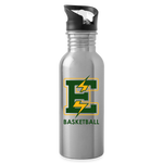 Stainless Steel Water Bottle with Straw - E Basketball - silver