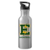 Stainless Steel Water Bottle with Straw - E Basketball - silver