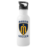 Stainless Steel Water Bottle with Straw - Marina Soccer - white