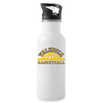 Stainless Steel Water Bottle with Straw - Valencia Basketball - white