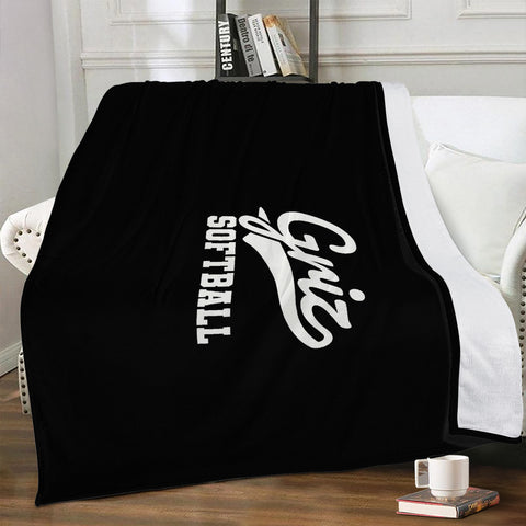 Micro Fleece Blanket (Black) - Griz Softball