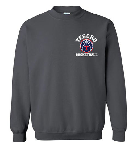 Gildan Crewneck Sweatshirt - Tesoro Basketball Pocket Logo