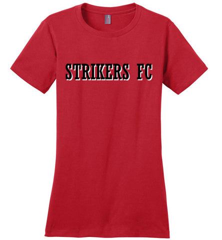 District Made Ladies Perfect Weight Tee - Black Strikers FC