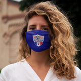 Snug-Fit Face Mask - Soccer Shield on Blue