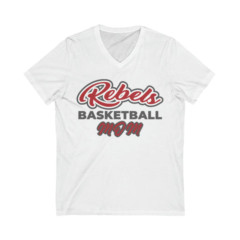 Bella+Canvas Unisex Jersey Short Sleeve V-Neck Tee 3005 - Rebels Basketball Mom