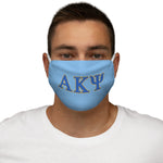 Snug-Fit Face Mask - AKPsi on Light Blue