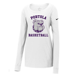 Nike Ladies Core Cotton Long Sleeve Tee (NKBQ5235, Purple Logo) – Portola Basketball