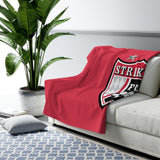Sherpa Fleece Blanket - Strikers FC Shield on Red