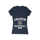 Bella+Canvas Women's Jersey Short Sleeve Deep V-Neck Tee 6035 - Anaheim A Basketball Mom