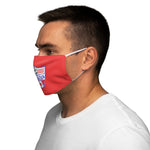 Snug-Fit Face Mask - Soccer Shield on Red