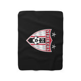 Sherpa Fleece Blanket - Strikers FC Shield on Black