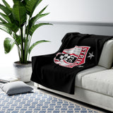 Sherpa Fleece Blanket - Strikers FC Shield on Black