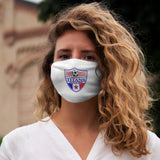 Snug-Fit Face Mask - Soccer Shield on White