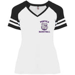 District Made Ladies' Game V-Neck T-Shirt (DM476) - Bulldogs Basketball