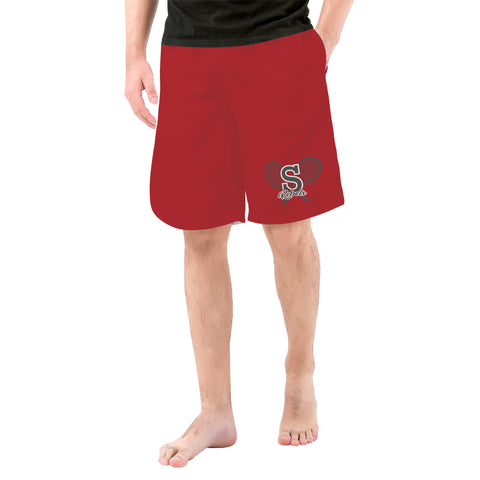 Men's Athletic Long Shorts SF_D95 (Red) - S Rebels Tennis