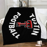 Micro Fleece Blanket (Black) - Double T Football