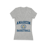 Bella+Canvas Women's Jersey Short Sleeve Deep V-Neck Tee 6035 - Anaheim A Basketball