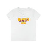 Gildan Ladies' V-Neck T-Shirt 5V00L - Seahawks Softball Mom