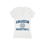 Bella+Canvas Women's Jersey Short Sleeve Deep V-Neck Tee 6035 - Anaheim A Basketball