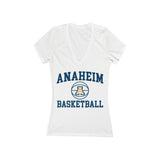 Bella+Canvas Women's Jersey Short Sleeve Deep V-Neck Tee 6035 - Anaheim A Basketball