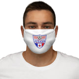 Snug-Fit Face Mask - Soccer Shield on White