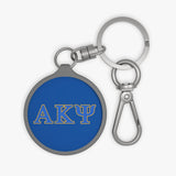 Keychain - AKPsi on Blue