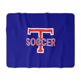 Sherpa Fleece Blanket - Big T Soccer on Blue