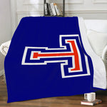 Micro Fleece Blanket - Big T on Blue