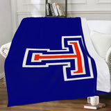 Micro Fleece Blanket - Big T on Blue