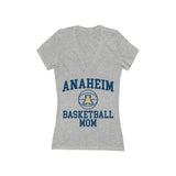 Bella+Canvas Women's Jersey Short Sleeve Deep V-Neck Tee 6035 - Anaheim A Basketball Mom